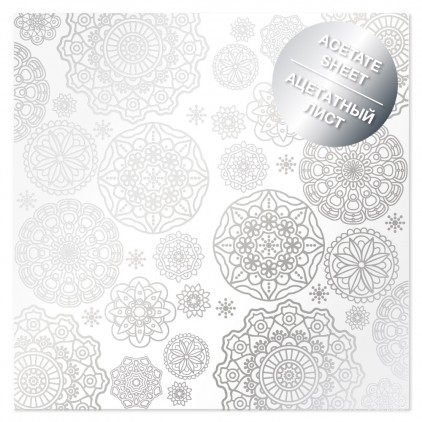 Transparent foil - Silver Napkins - transparent foil with silver print - Fabrika Decoru