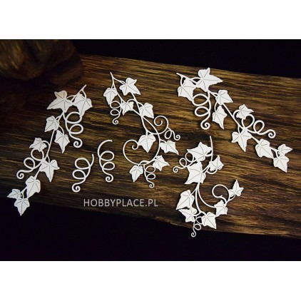 Ivy twigs with springs - laser cut decor - light chipboard - SnipArt - Wandering Ivy collection