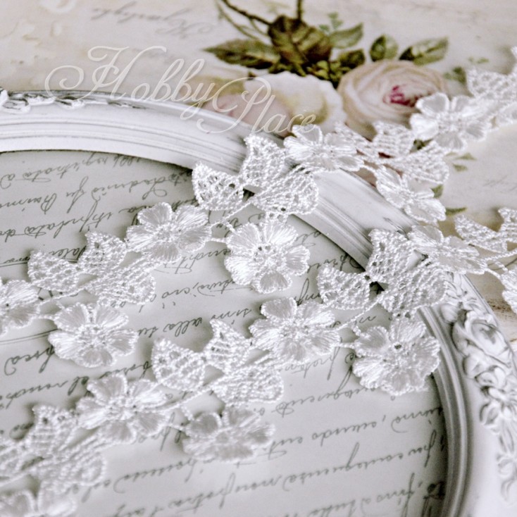 Guipure lace - 4.5 cm wide - white - 1 meter