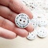 Decorative buttons - inscription Made with love - set - 5 pieces