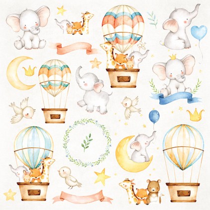 Craft and you design paper - Baby Adventure 07 - Scrapbooking paper 30.5x30.5cm