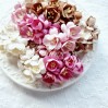 Paper flowers - color mix set 08 - cherry blossom - 50 pieces