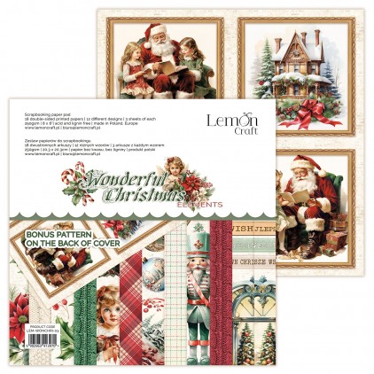 Paper pad - pictures for cutting 20,3x20,3cm - Wonderful Christmas - Elements - Basic - Lemoncraft