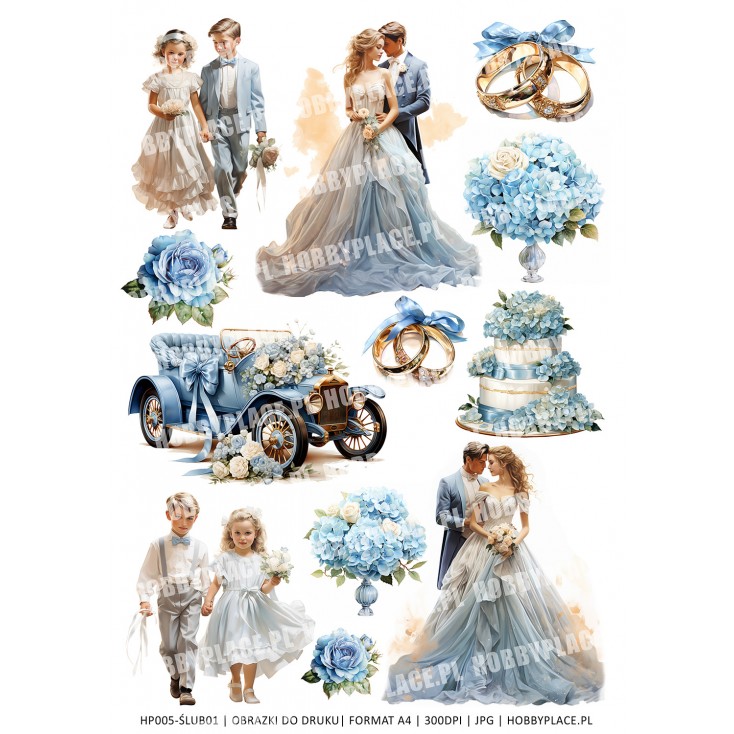 Printables - Wedding 01 - Digital file for self-printing - A4 size