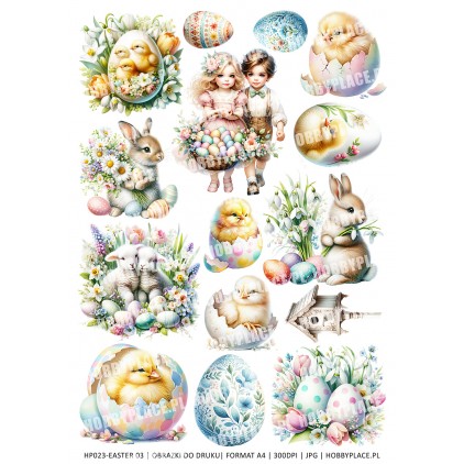 Printables - Easter 03 - Digital file for self-printing - A4 size