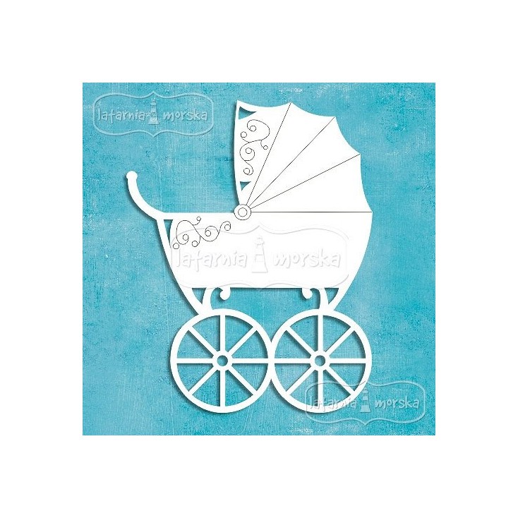 Latarnia Morska - Chipboard - Retro baby carriage