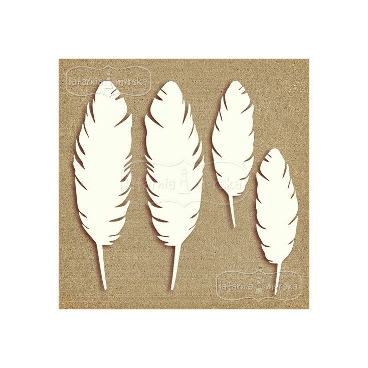 Latarnia Morska - Chipboard - Small and big feathers, 4 pieces