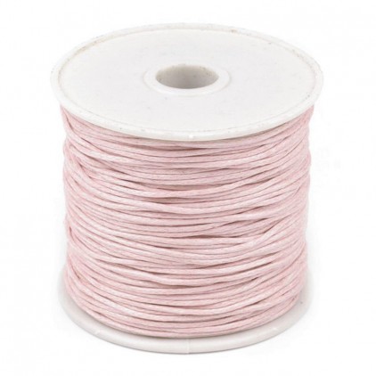 Cotton Waxed Cord - pearl pink - Ø1mm - one spool