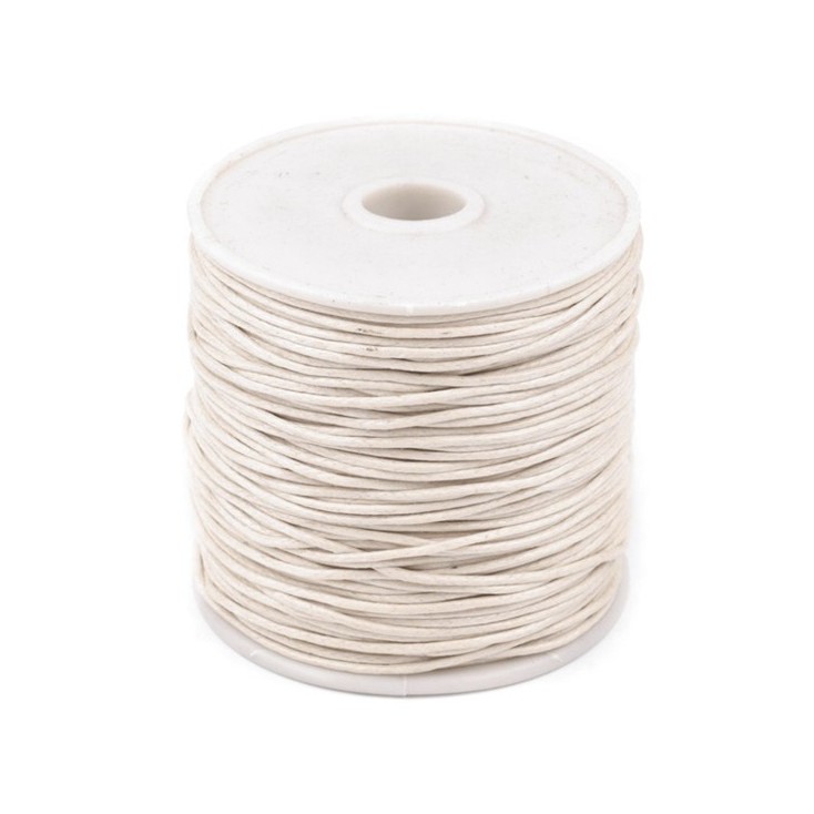 Cotton Waxed Cord - ivory - Ø1mm - one spool