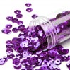 Cupped sequins in a jar - violet