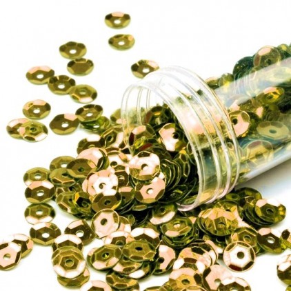 Cupped sequins in a jar - gold