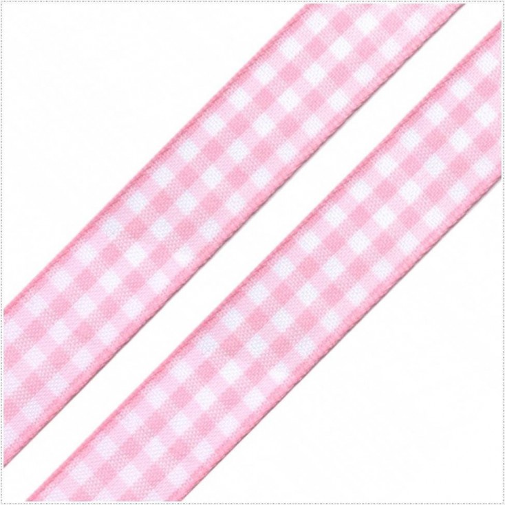 Checkered ribbon - 1 meter - pink