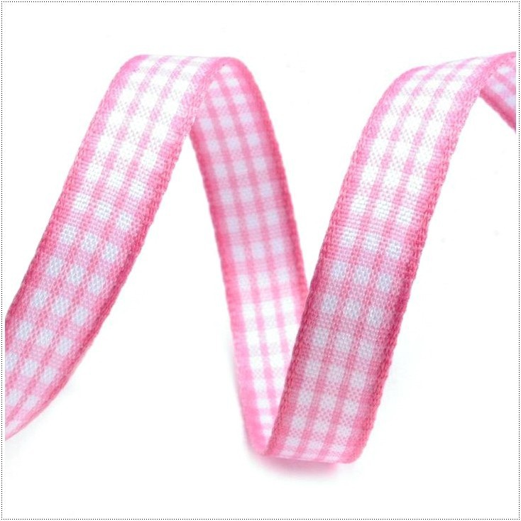 Checkered ribbon - 1 meter - pink