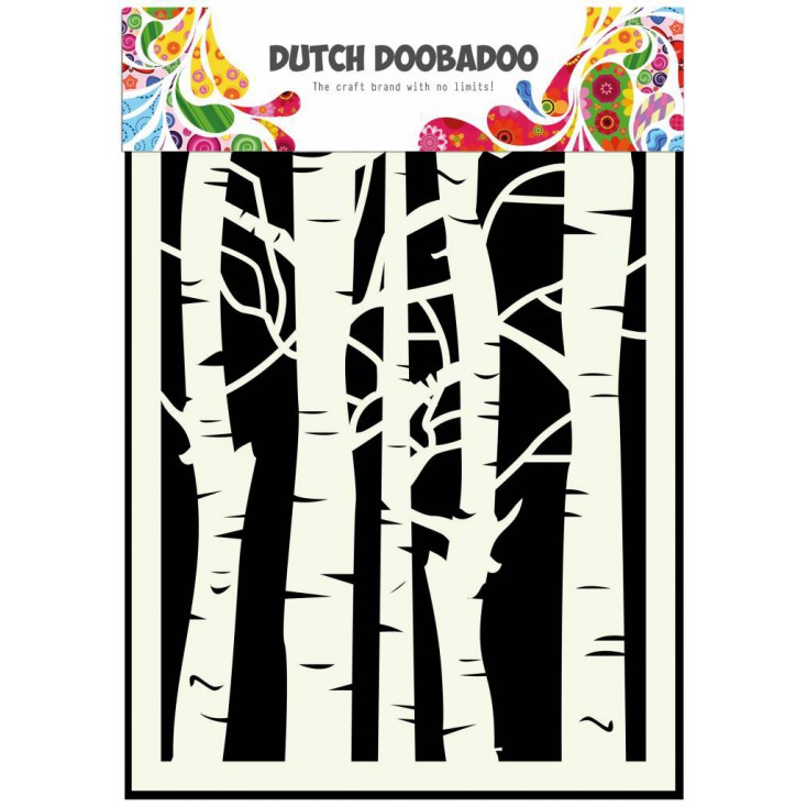 Dutch Doobadoo - Mask, stencil, template A5 - Birch Trees