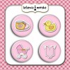 Selfadhesive buttons/badge - Baby Girl