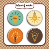 Selfadhesive buttons/badge - Light bulbs