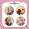 Selfadhesive buttons/badge - Vintage Roses 2