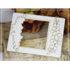 Spring frame - square, small - scrapbooking cardboard - laser cut element - SnipArt