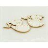 Teddy bears in scarves - small 2 pcs - laser cut decor - light chipboard - SnipArt