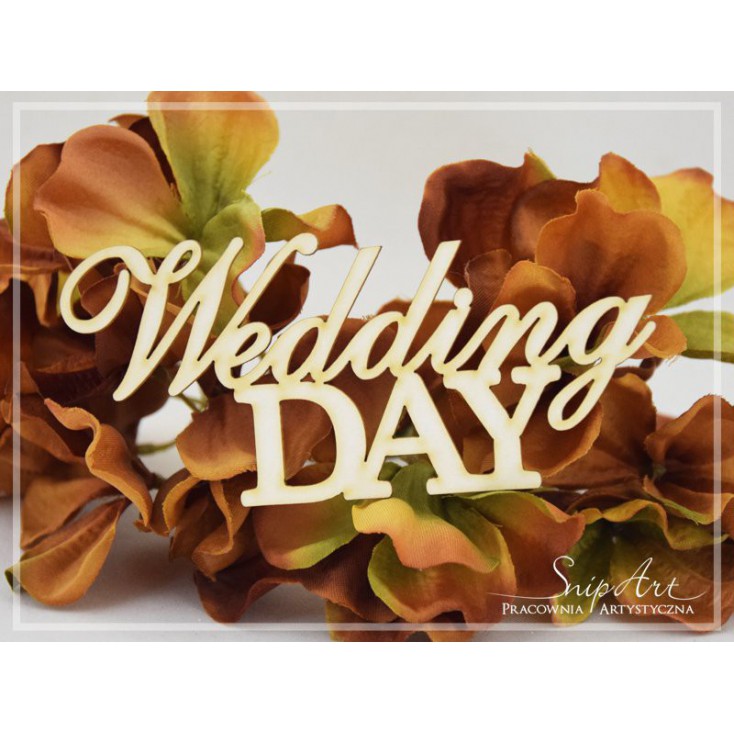 Napis Wedding day, duży - tekturka scrapbooking - SnipArt