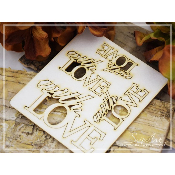 Inscriptions With love, set - laser cut decor - light chipboard - SnipArt