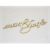 The inscription Man and wife, large - laser cut decor - light chipboard - SnipArt