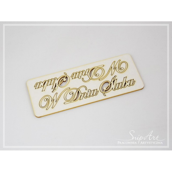 The inscription - On the wedding day 2 pcs - scrapbooking cardboard - laser cut element - SnipArt