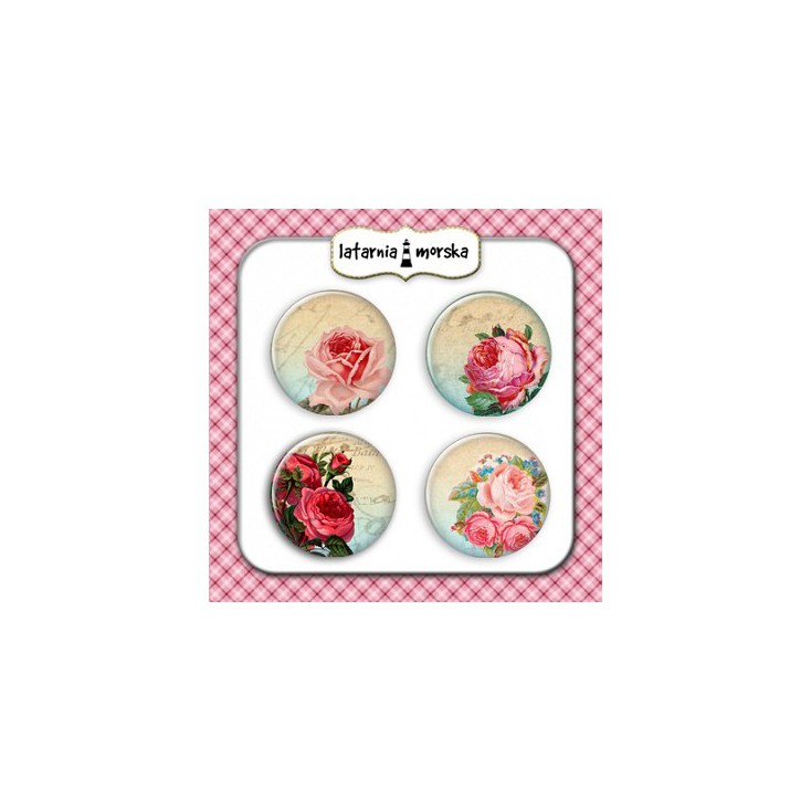 Selfadhesive buttons/badge - Vintage Roses 1