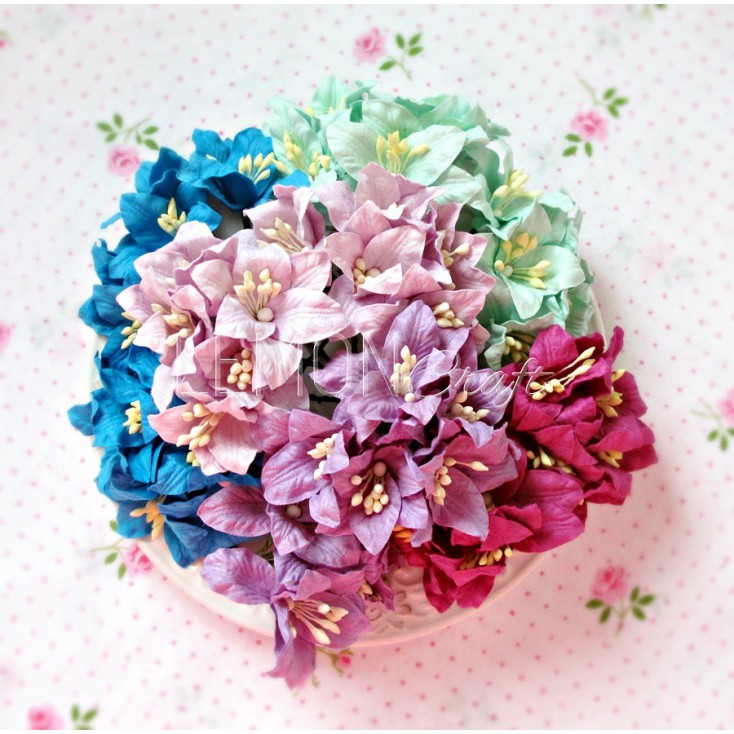 Paper lily flower set - mix 11 - 50 pcs