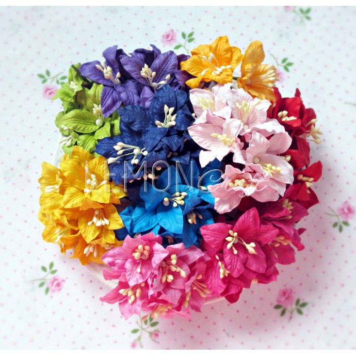 Paper lily flower set - mix 15 - 50 pcs