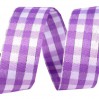 Checkered ribbon with decorative silver thread - 1 meter - violet
