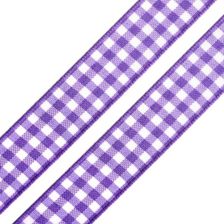 Checkered ribbon - 1 meter - light violet