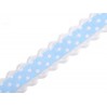 Grosgrain ribbon with dots - 1 meter - baby blue