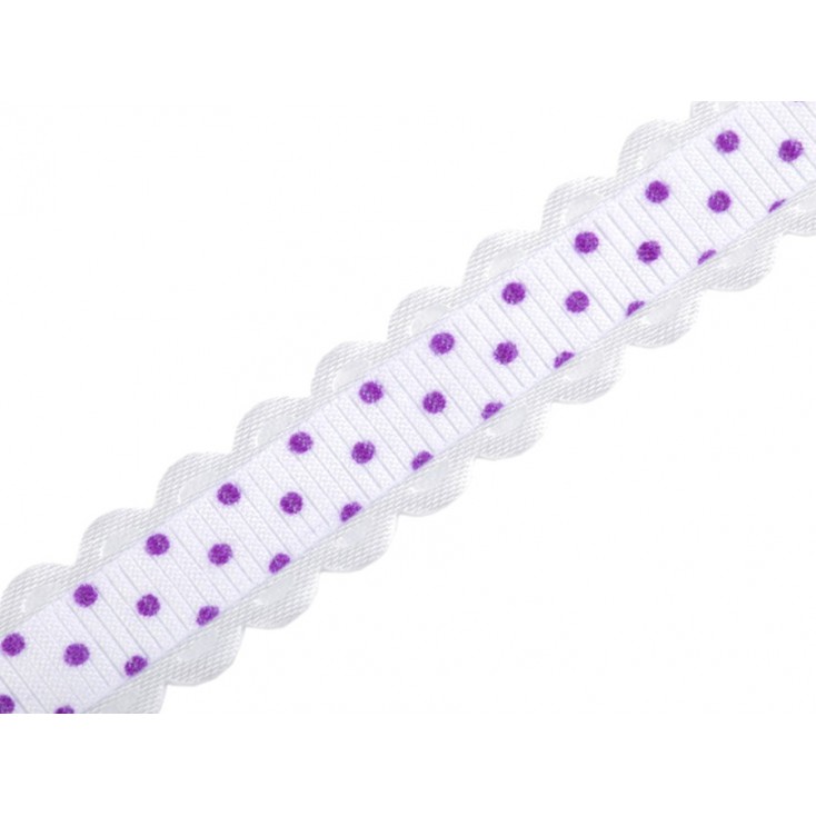 Grosgrain ribbon - 1 meter - violet dots