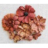 Zestaw papierowych kwiatów - Vintage Asteria Terracota