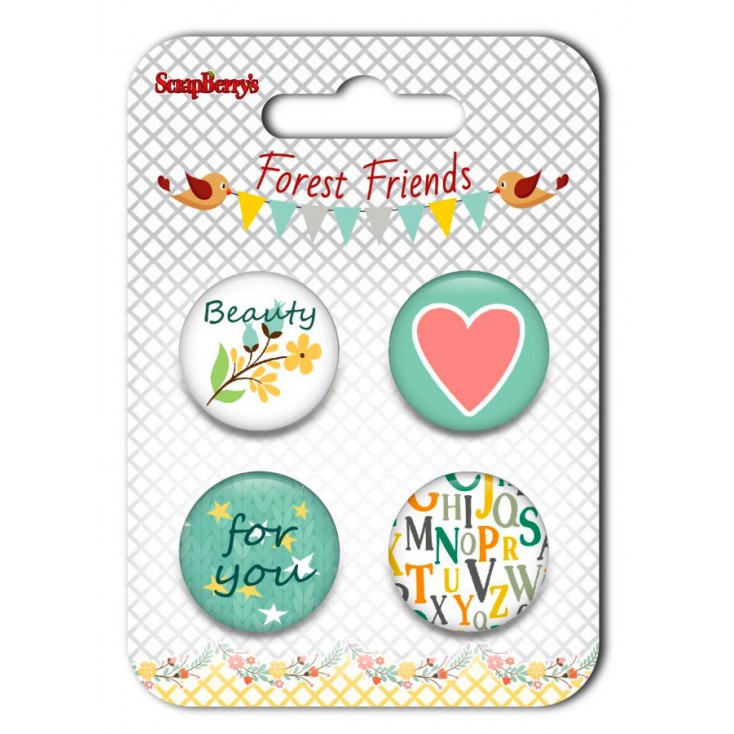 Selfadhesive buttons/badge - ScrapBerry's - Forest Friends 02
