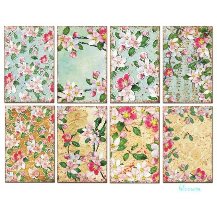Set of mini scrapbooking papers - Decorer - Blossom