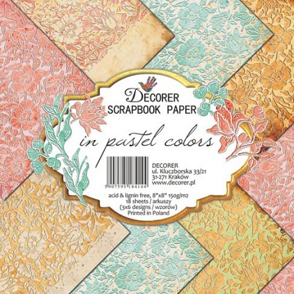 Decorer - Set of scrapbooking papers - In Pastel Colors