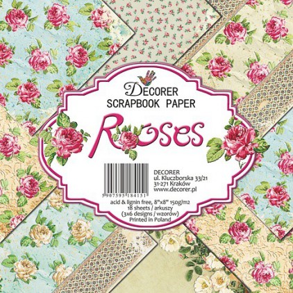 Decorer - Zestaw papierów do scrapbookingu - Roses