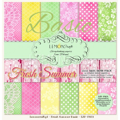 Stack of basic scrapbooking papers - Fresh Summer