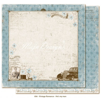 Scrapbooking paper - Maja Design - Vintage Romance - He's my man