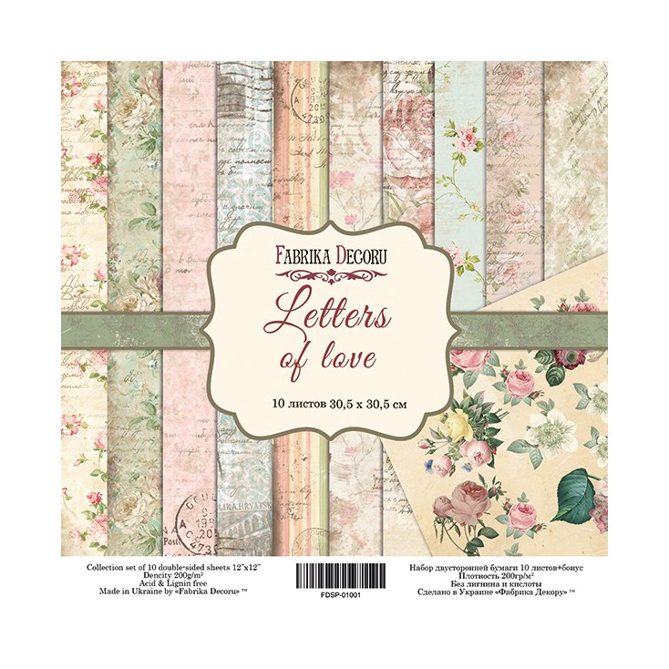 Set of scrapbooking papers - Fabrika Decoru - Letters Of Love