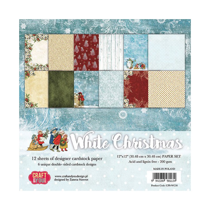 Zestaw papierów do scrapbookingu - Craft and You Design - White Christmas