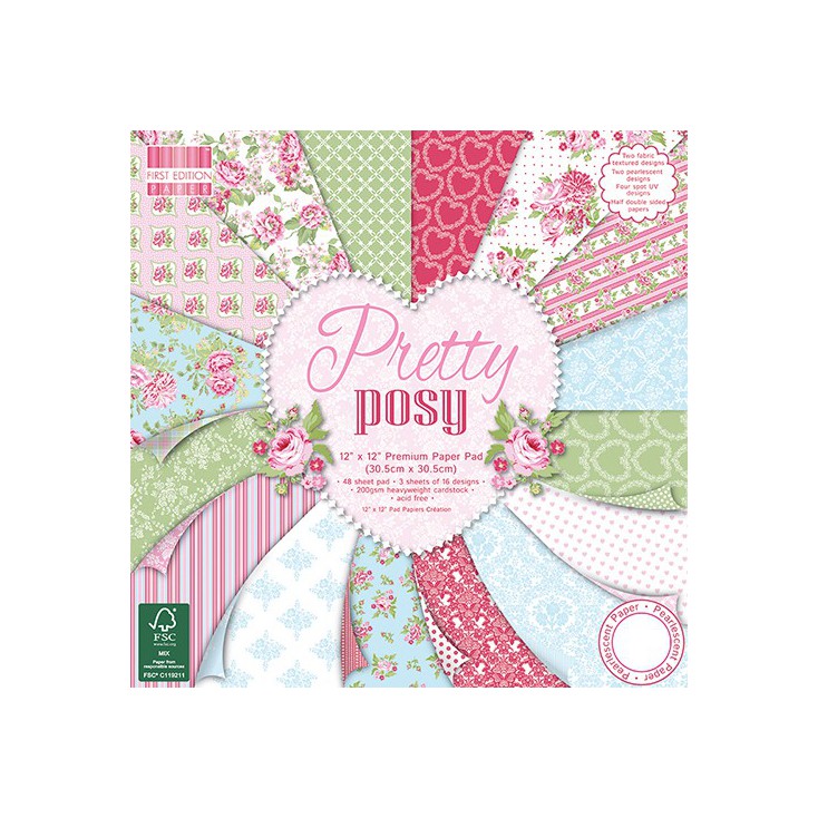 Set of scrapbooking papers - First Edition - Pretty Posy